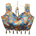 Vamika Blue Banglori Silk Digital Print And Embroidery Blouse
