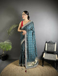 Joban Fashion Navy Blue Bandhej Bandhani Vichitra Silk Bandhani Prints Saree