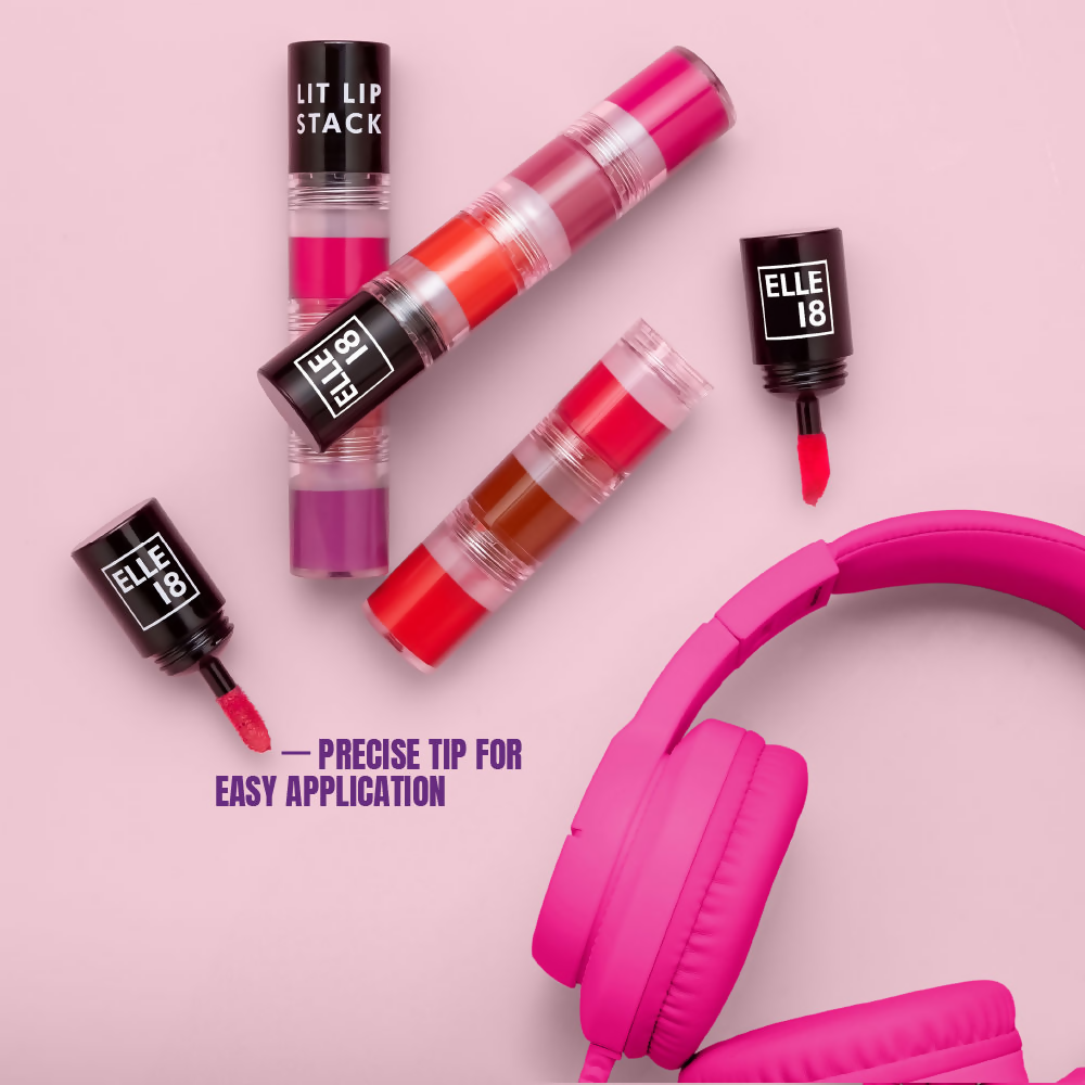 Elle 18 Lit Lip Stack Liquid Lipstick - Prom Night