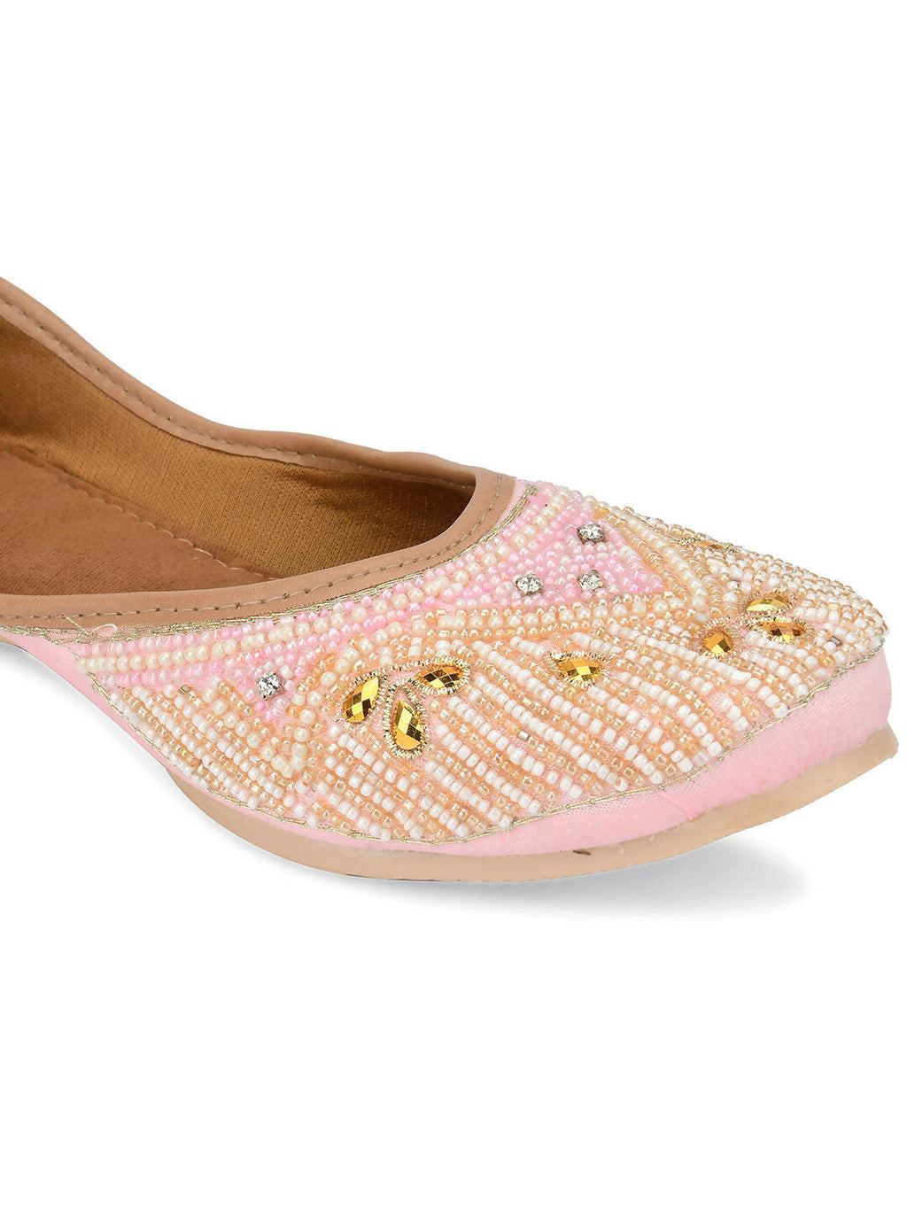 Desi Colour Women Indian Ethnic Footwear-Pink Pearl