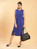 BohoJazz Royal Blue Linen Sheath Dress