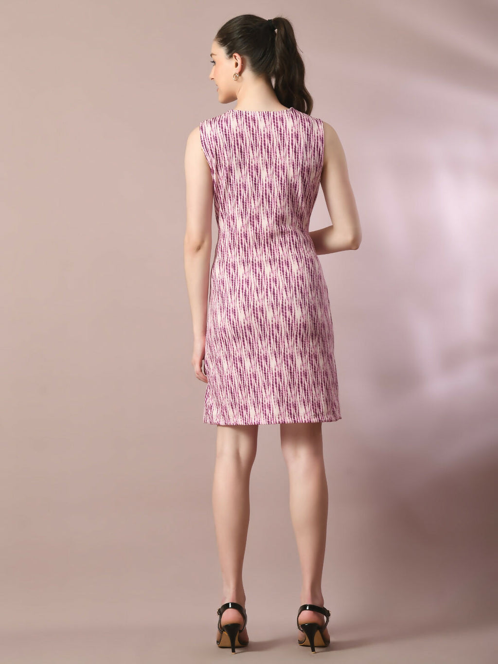 Myshka Women's Multi Printed Cowl Neck Bodycon Party Dress