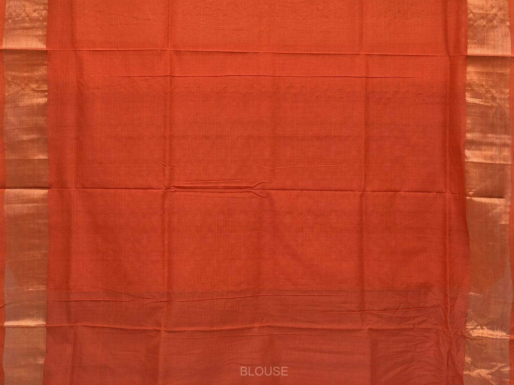 Rust Uppada Cotton Handloom Saree with All Over Jamdani Design - Global Threads