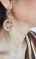 Bling Accessories Swarovski Golden Shadow Stud Earrings