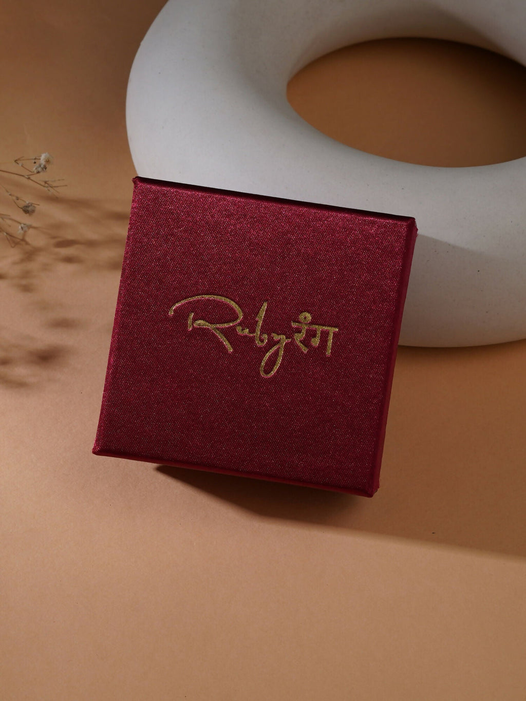 stone stud (Rose gold) - Ruby Raang