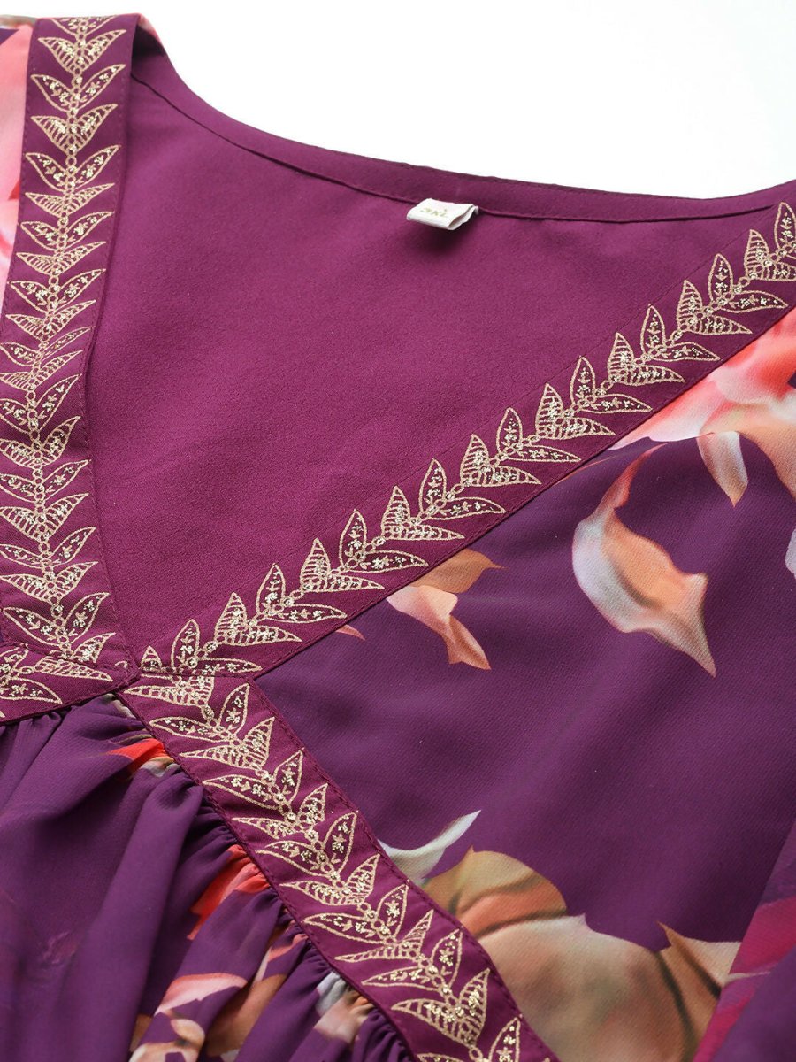 Ahalyaa Women's Traditional Wear Co-ords - Purple