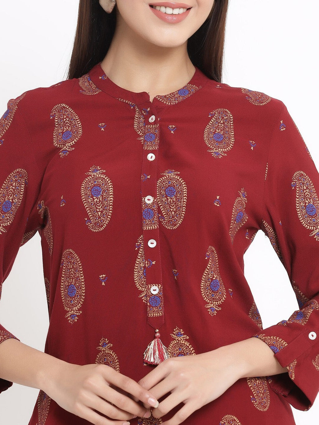 Juniper Maroon Viscose Rayon Kurta
