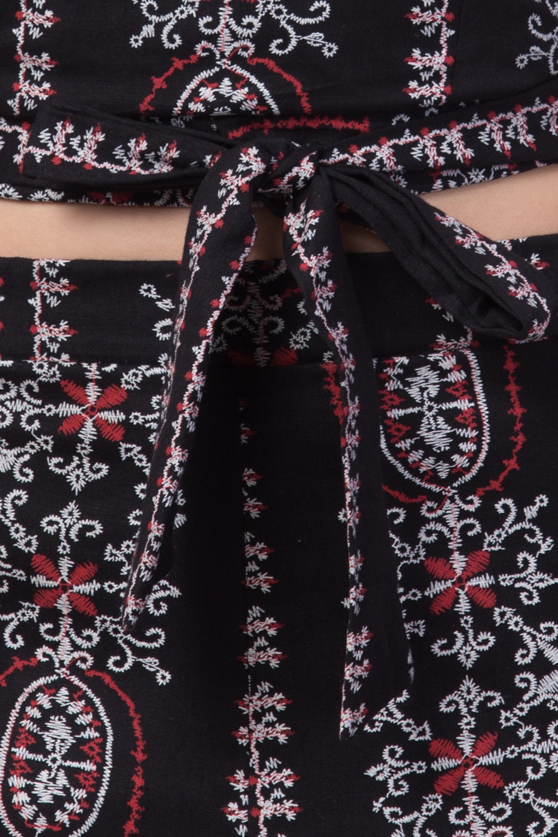 PAVONINE Black Color Printed Crop Top And Flared Palazzo Set For Girls & Women