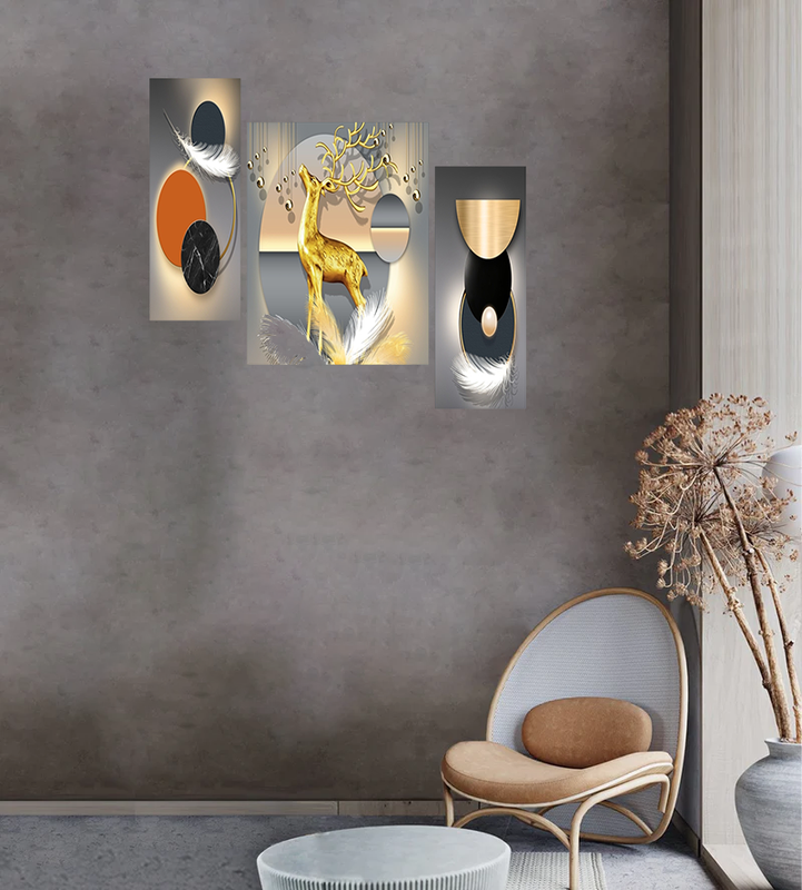 Tehzeeb Creations Set Of 3 Digital Wall Painting