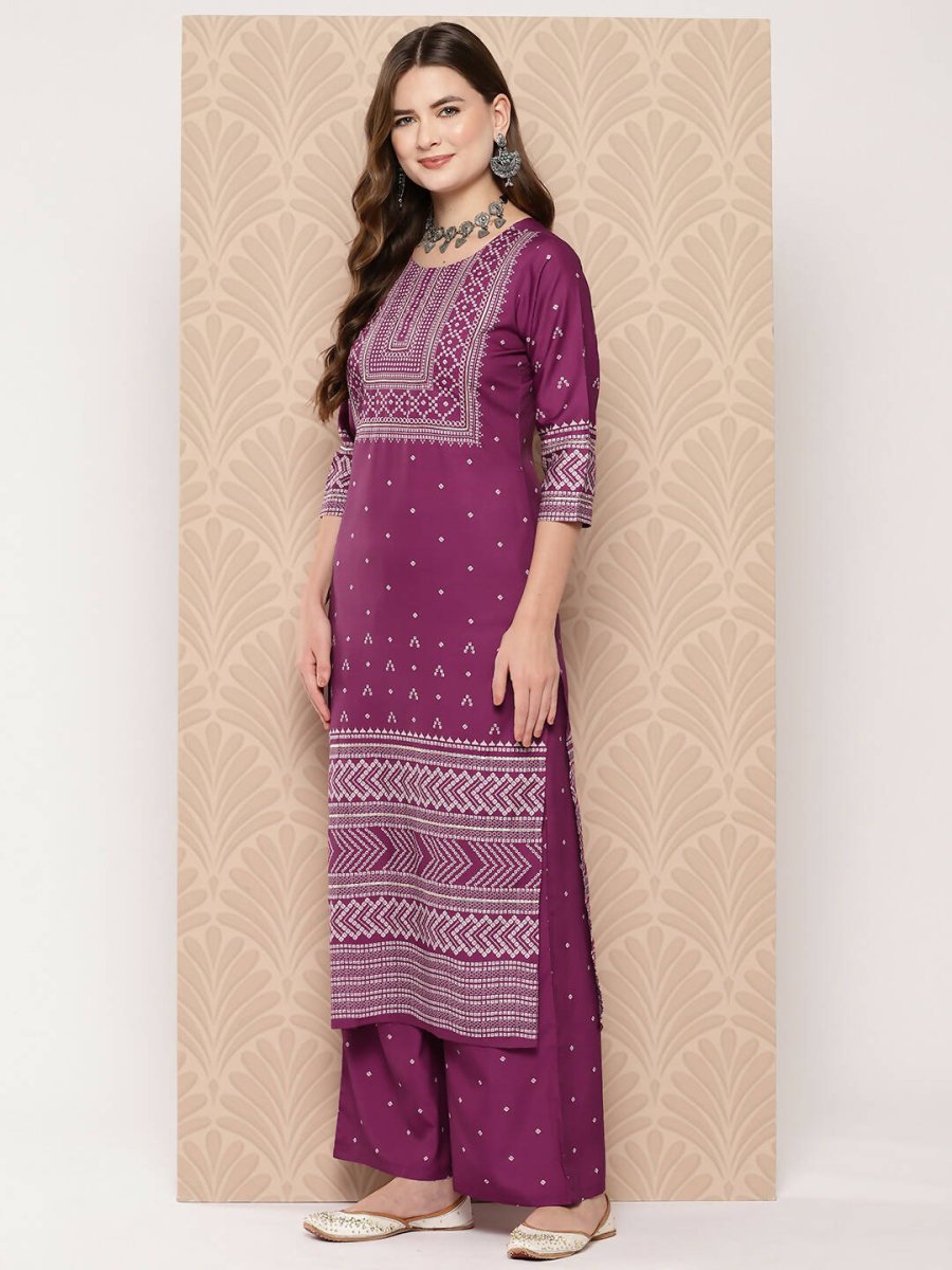 Ahalyaa Women's Traditional wear Kurta Set - Purple