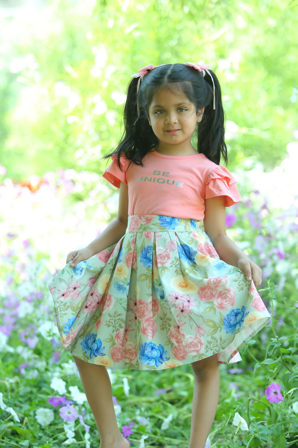 LH Luxury Fashion Liana Girls Tee & Skirt Set – Stylish & Comfortable Kids Co-ord