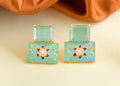 Joban Fashion Women Brass Mint Green Onyx Earrings