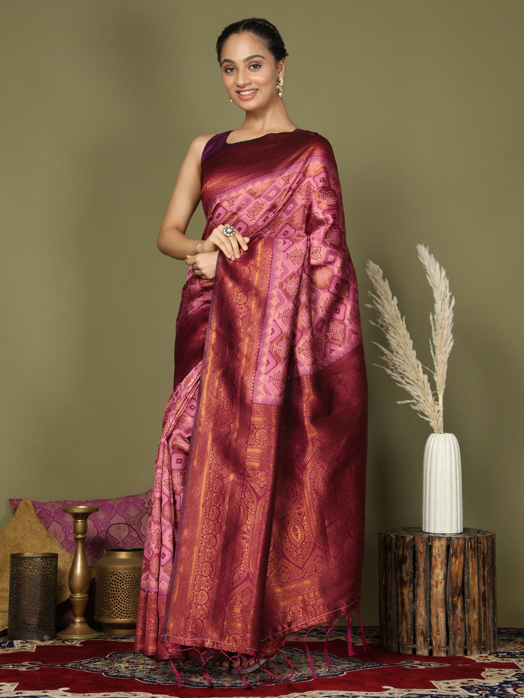 Shree Shyam Fashion Lichi Silk Light Pink Saree