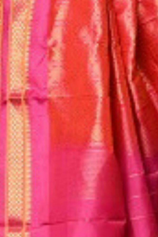 Very Much Indian Silk Handloom Maharani Paithani Complete Brocade Work Throughout Saree Peach Pink