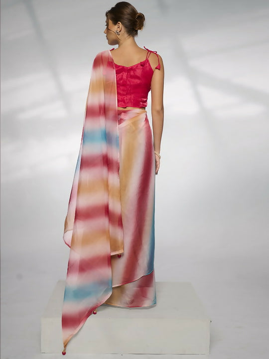Multy Organza Designer Printed Saree - Shezlin