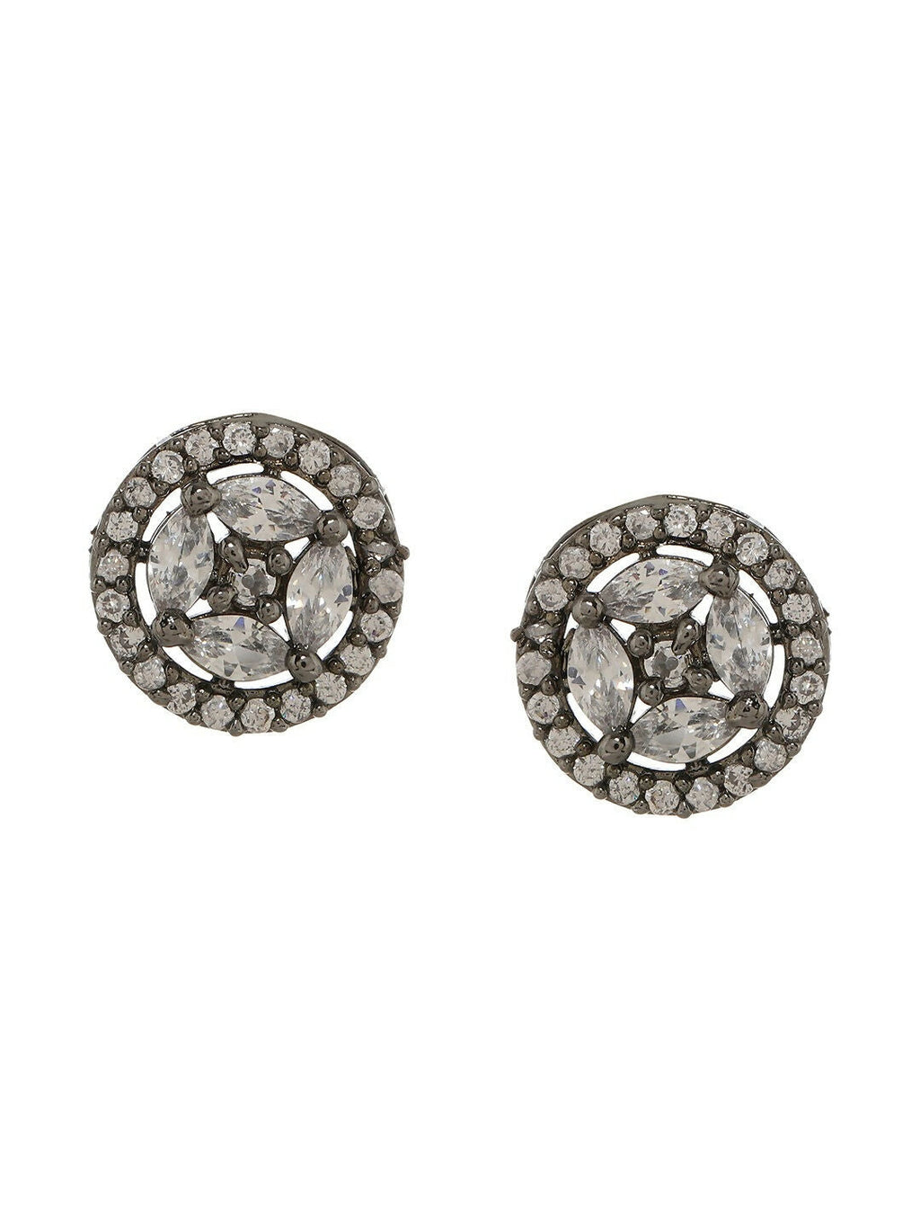 Dual Tone Diamond Studs- Ruby Raang