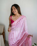 Vamsee Vani Pink Georgette Saree