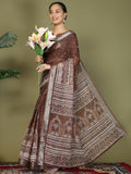Shree Shyam Fashion Cotton Brown Saree