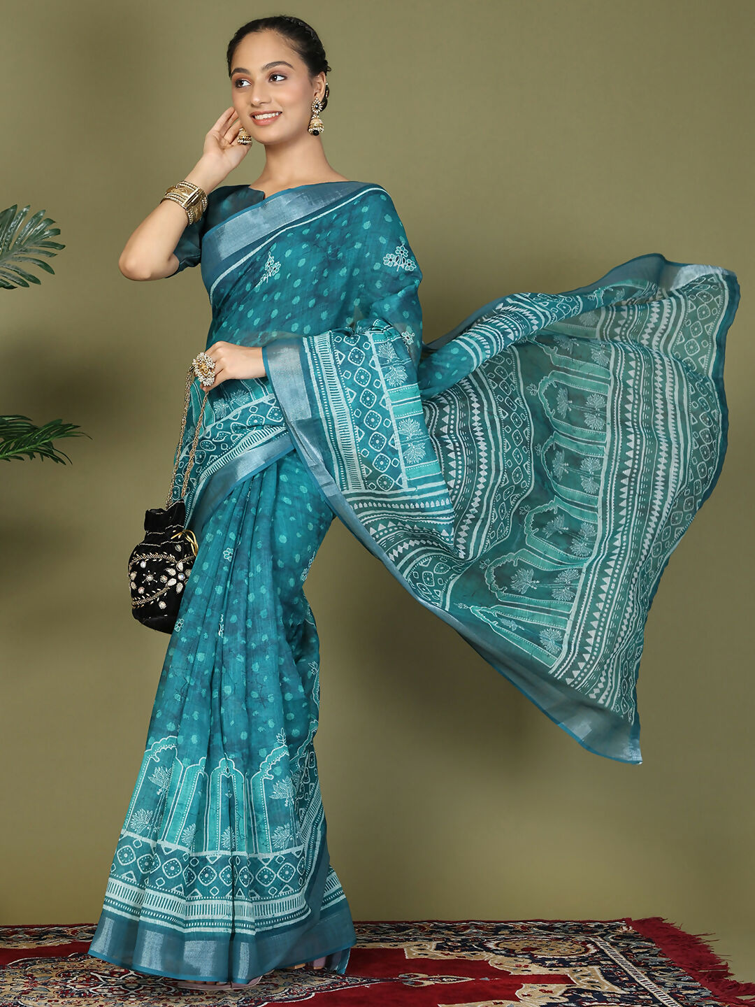 Shree Shyam Fashion Cotton Sky Blue Saree
