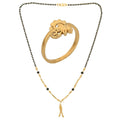 AanyaCentric Gold-Polished Mangalsutra & Ring Set