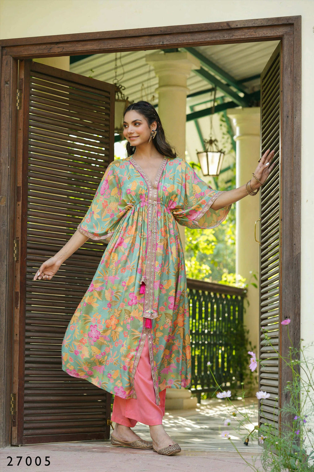 Women's Casual Fashionable Multi Mull Cotton co-ord set - Anya