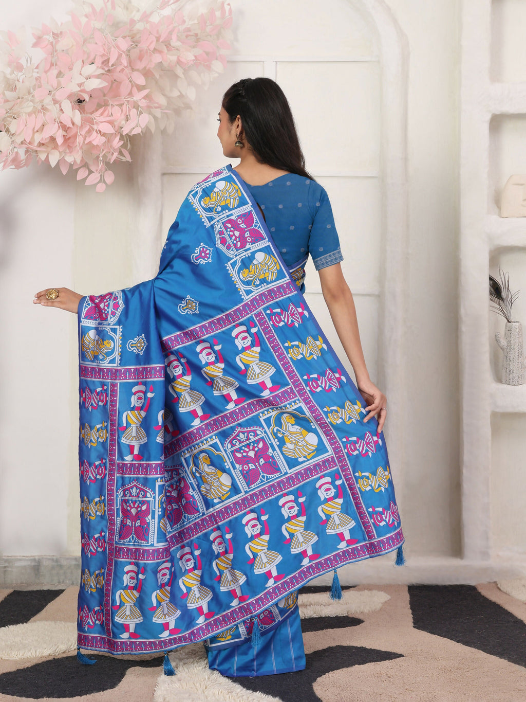 Shree Shyam Fashion Silk Blend Blue Saree