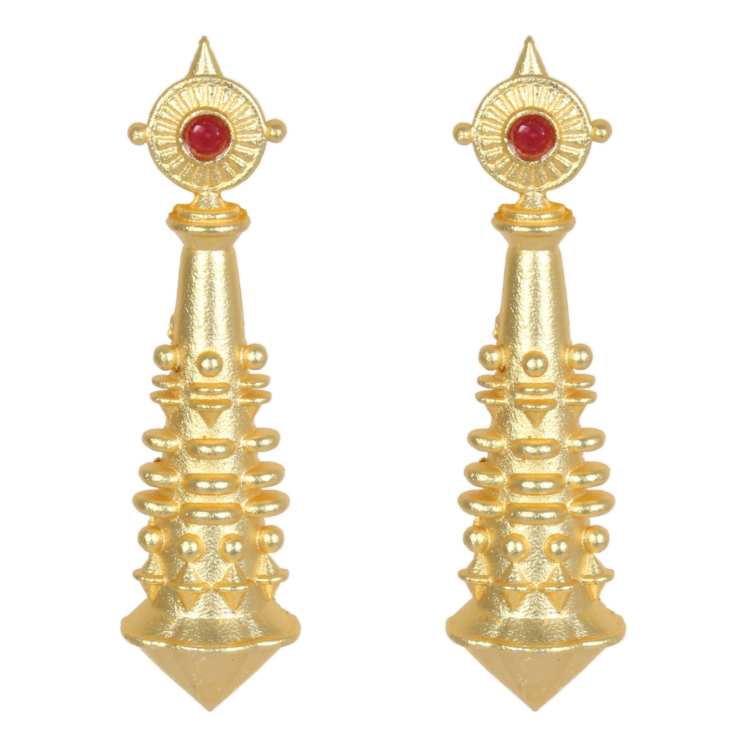 Joban Fashion Women Matte Gold Brass Earrings