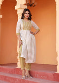 Alvano Printed 3Pcs Kurti Set for Women's and Girls Rayon