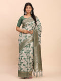 Shree Shyam Fashion Linen Cotton Green Saree