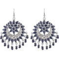 MS Fashion India Oxidized Black Alloy Beads And Stones Chandbali Earrings