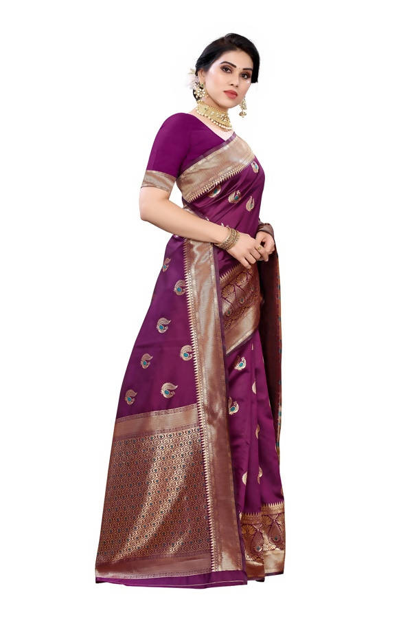Vamika Banarasi Jacquard Weaving Purple Saree (Siri Purple)