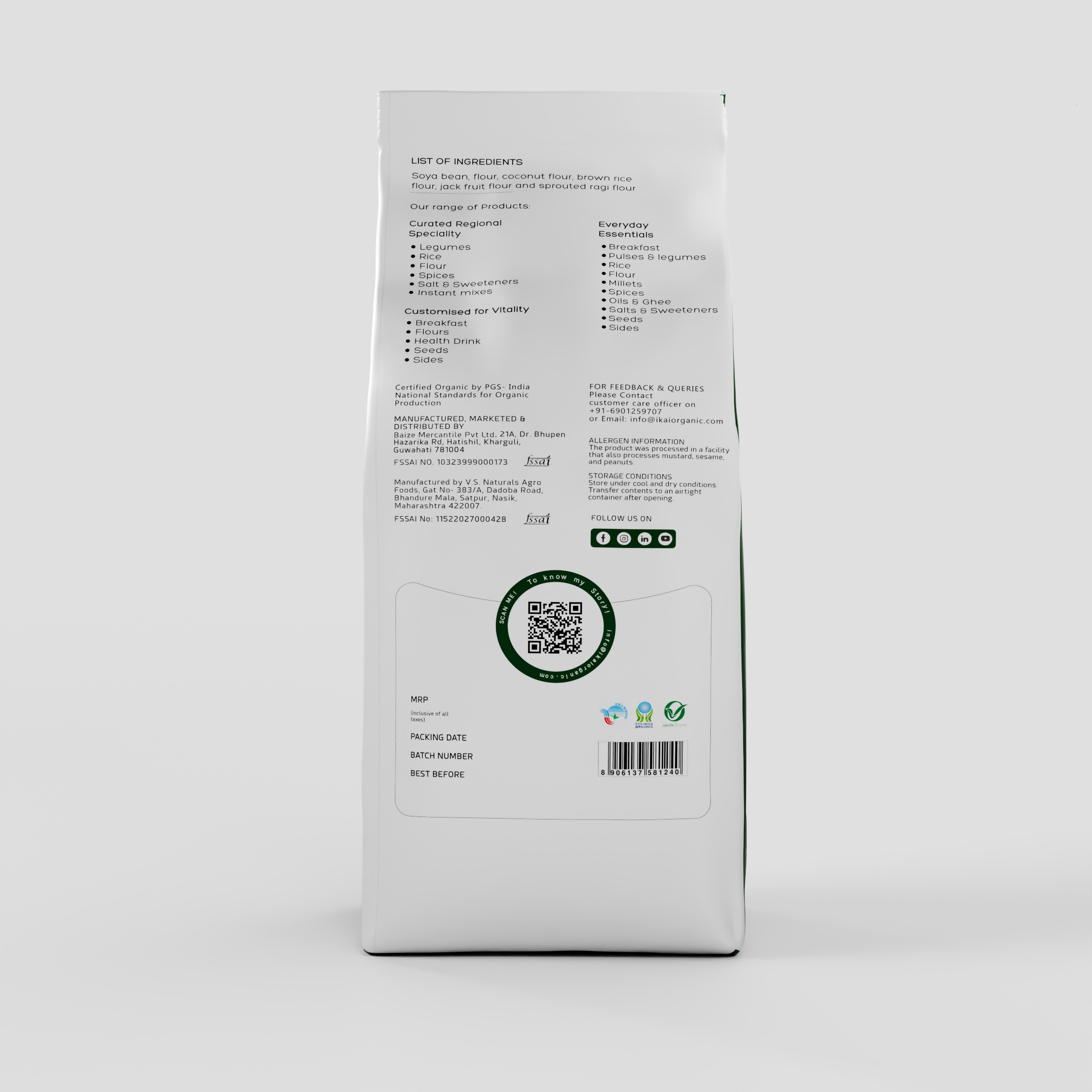 IKAI Organic Gluten Free Atta
