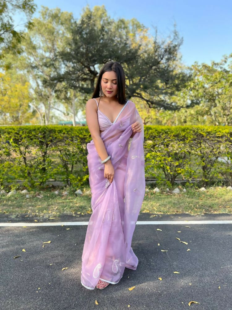 Vamsee Samriddhi Purple Organza Saree