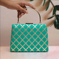 Joban Fashion Gota Patti Fabric Clutch - Green