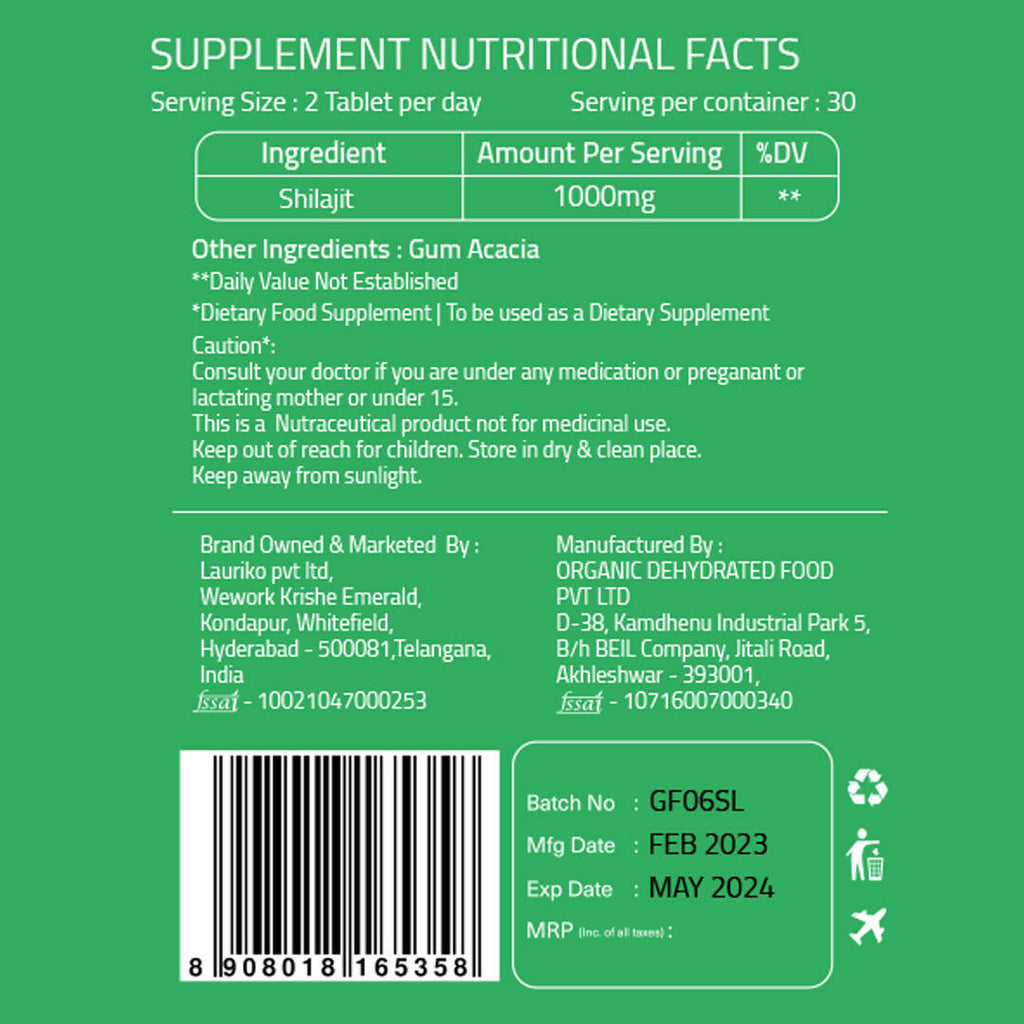Laurik Himalayan Sj 1000Mg Tablets| Sj Tablets Boosts Stamina, Strength And Support Vitality