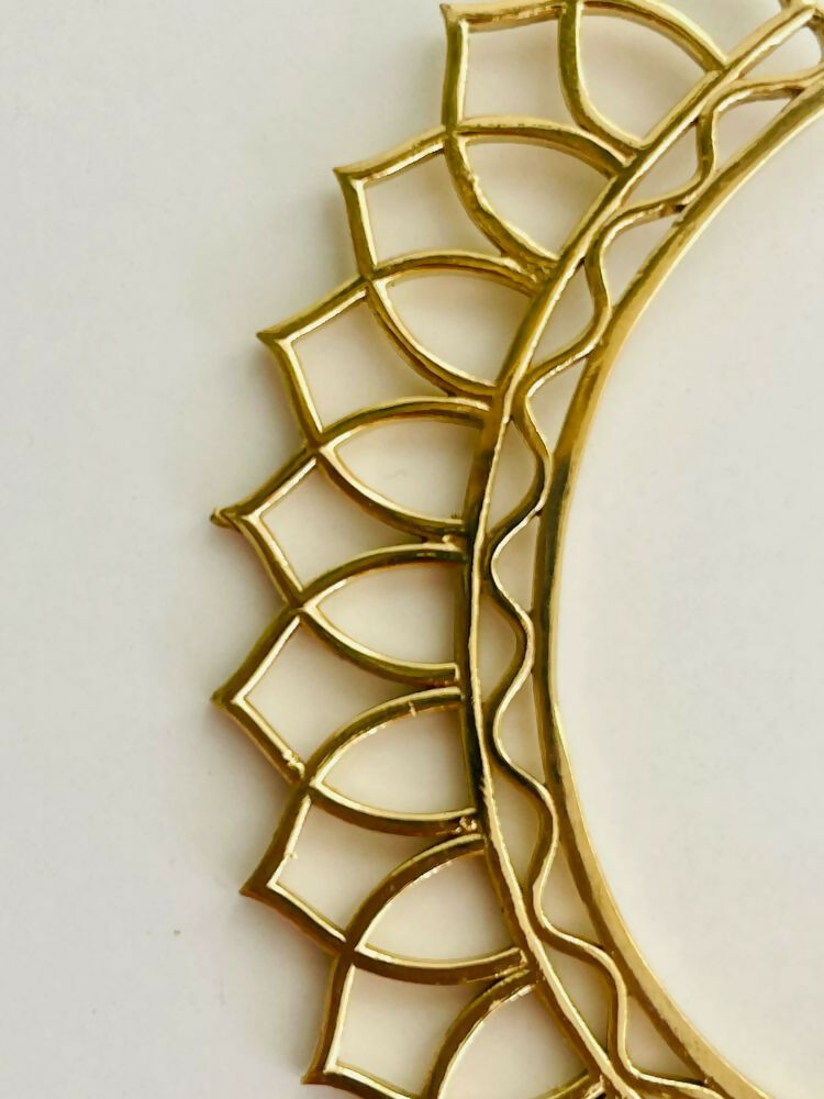 NVR Women Ethnic Gold-Polished Brass Leaf Style Ear Cuff
