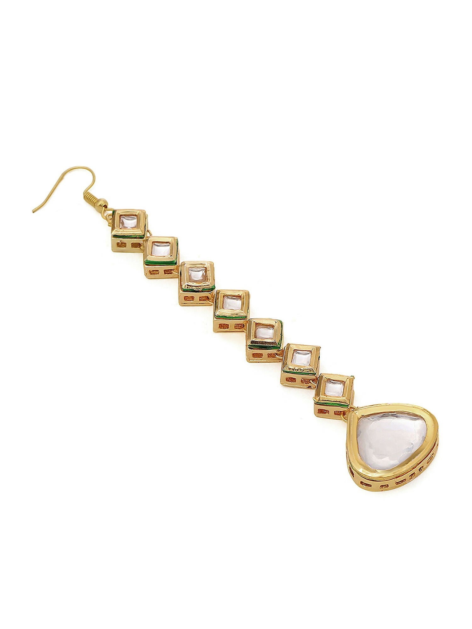 Ruby Raang Gold Heavy Kundan Maang Tikka