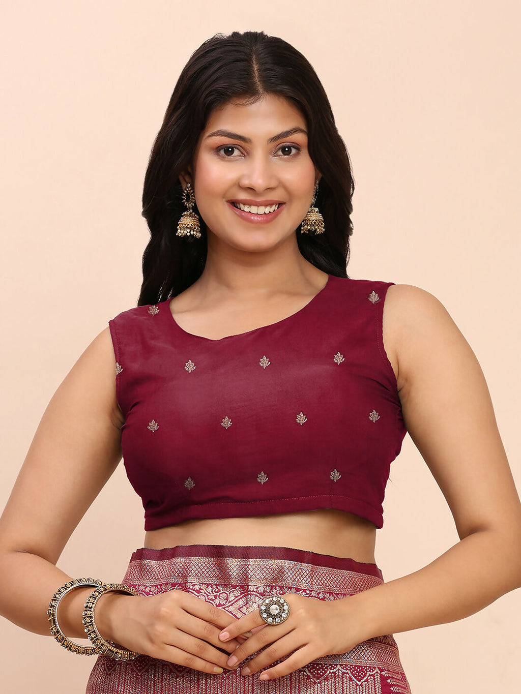 Shree Shyam Fashion Banarasi Silk Magenta Saree