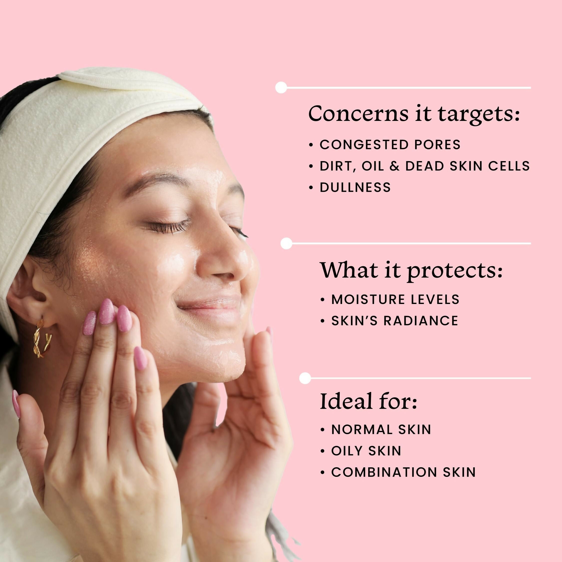 Foxtale Purify & Glow Cleanser + Mask With French Pink Clay & Sodium