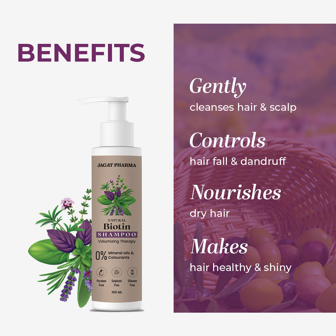 Jagat Pharma Natural Biotin Shampoo - Unlock Your Hair's Potential with Natural Biotin Power!