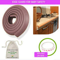 Safe-O-Kid Unique High Density L-Shaped 2 Mtr Long Mini 2 Edge Guard With 8 Corner Cushions - Brown