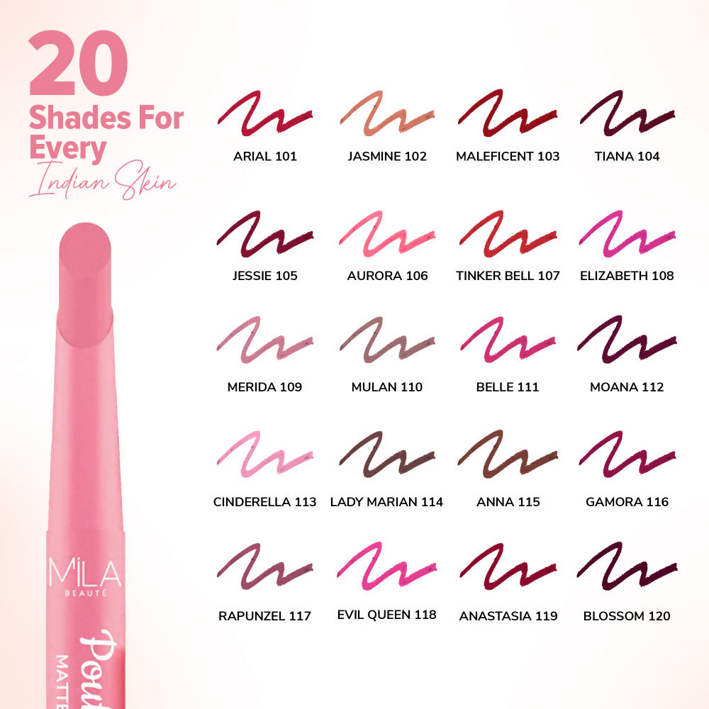 Mila Beaute Pout It Out Long Lasting & Matte Finish Lip Crayon Lipstick - Jasmine