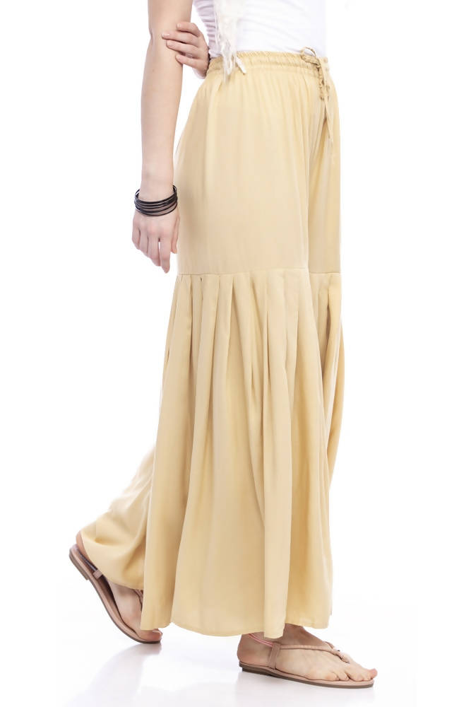 Mominos Fashion Reyon Cotton Golden Palazzo For Girls