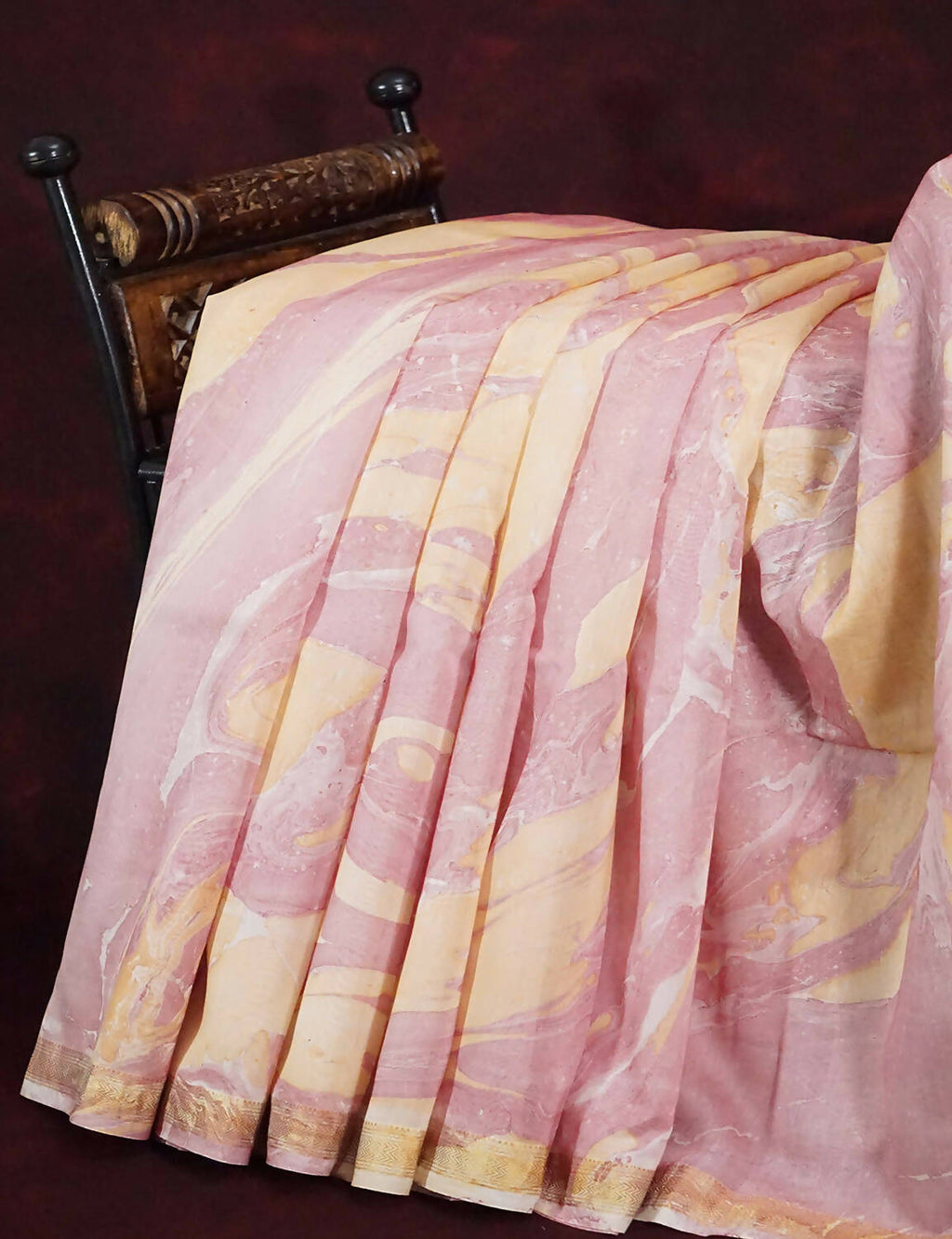 Shades Of Peach And Off White Printed Chanderi Saree For Regular/Office Wear By Gayathri Reddy Designer Studio