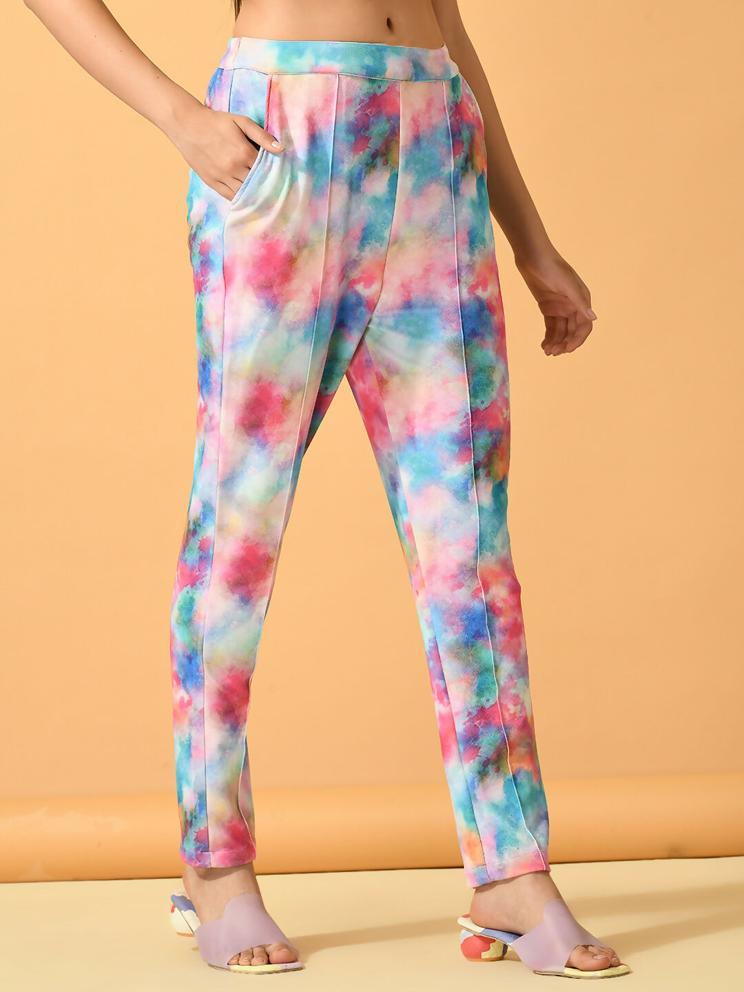 Myshka Women's Multi Slim Fit Party Trouser