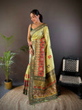 Joban Fashion Light Green Small Butti Banarasi Silk Sarees