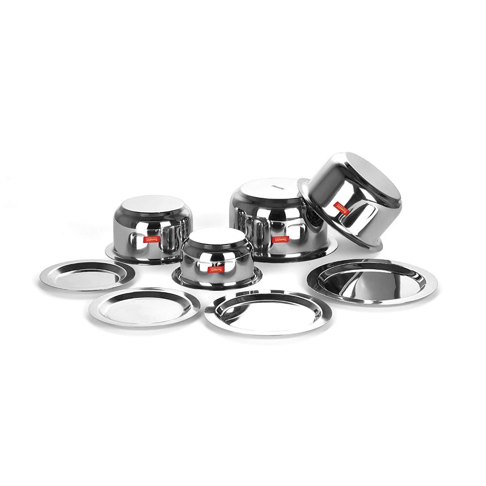 Sumeet Stainless Steel Tope/ Patila/cookware With Lids