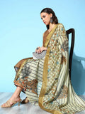 Ahalyaa Women's Brown Colour Cotton Blend Digital Printed Kurta Palazzo Set With Dupatta