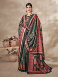 Aayaa Designer Winter Collection Printed Saree With Shawl - Multi Color