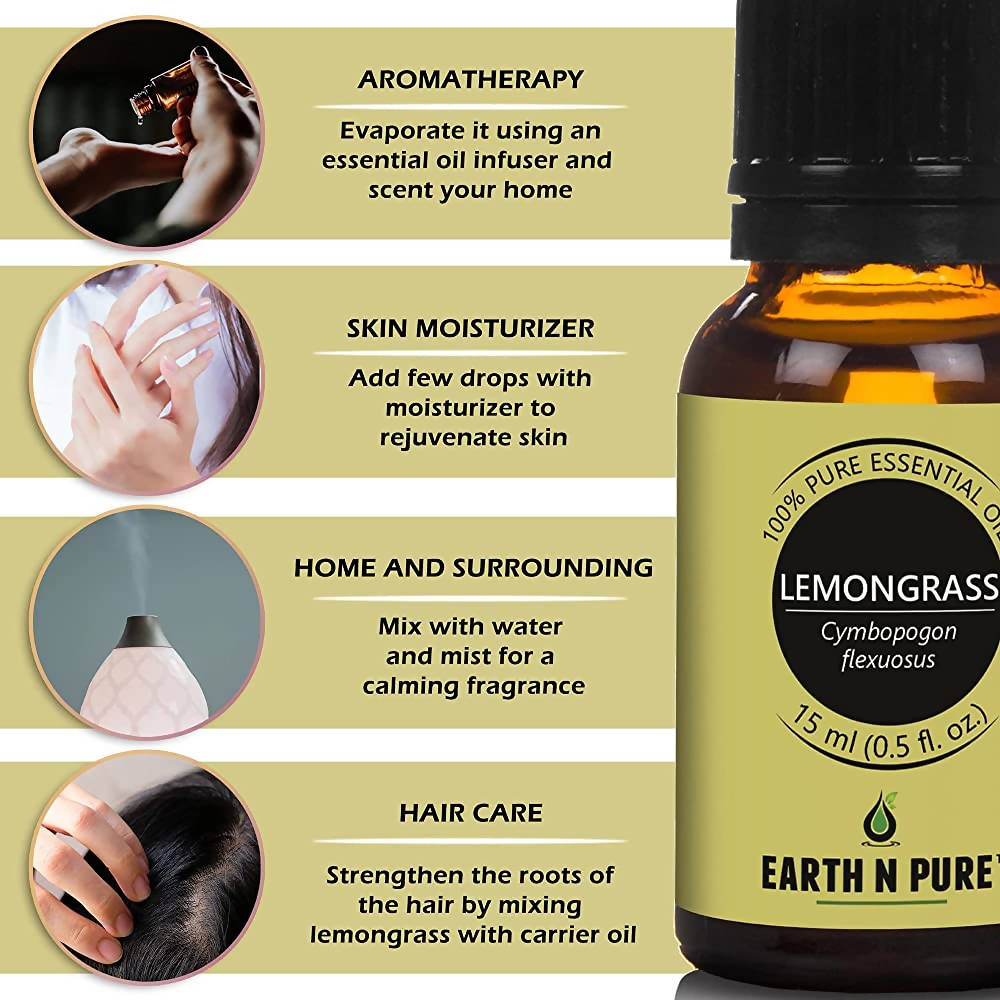 Earth N Pure Essential Oils (Rosemary, Eucalyptus, Tea Tree, Lemongrass, Peppermint & Lavender)